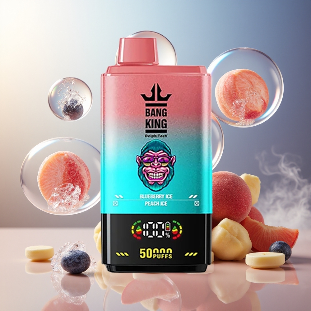 Bang King 50000 Norge Engros 50ml Blåbær Is Fersken Is Type-C 850mAh Mesh