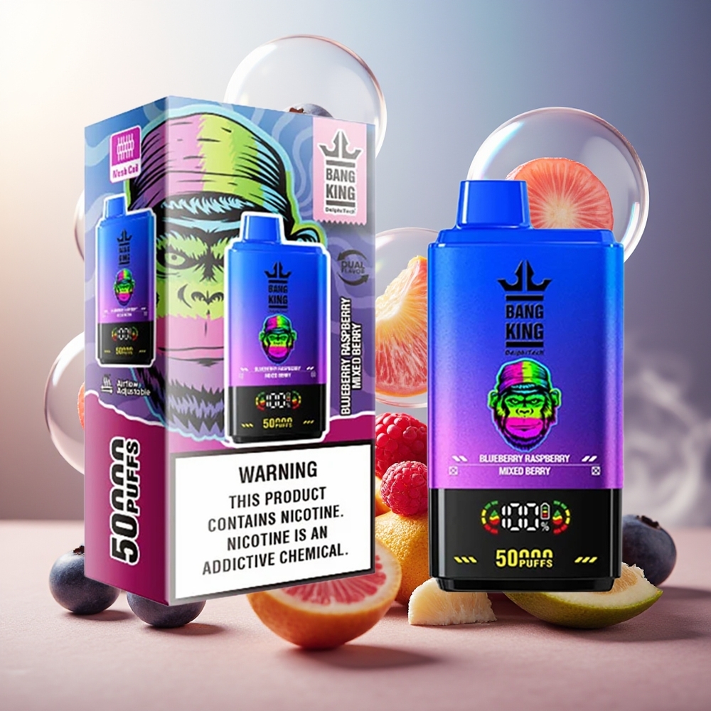 Bang King 50000 Norge Engros 50ml Type-C Blåbær Bringebær Blandet Bær