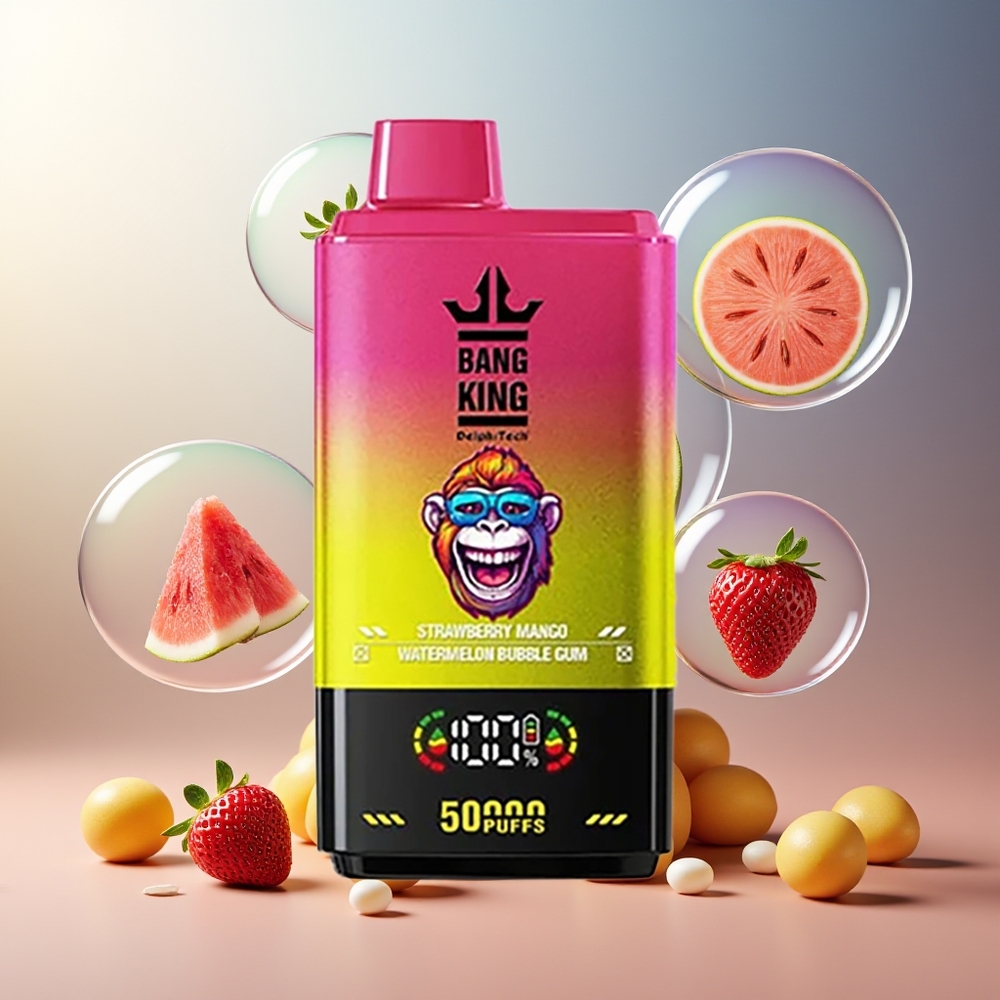 Bang King 50000 Norge Engros Disposable Vape Jordbær Mango Vannmelon Tyggegummi 50ml 850mAh Type-C