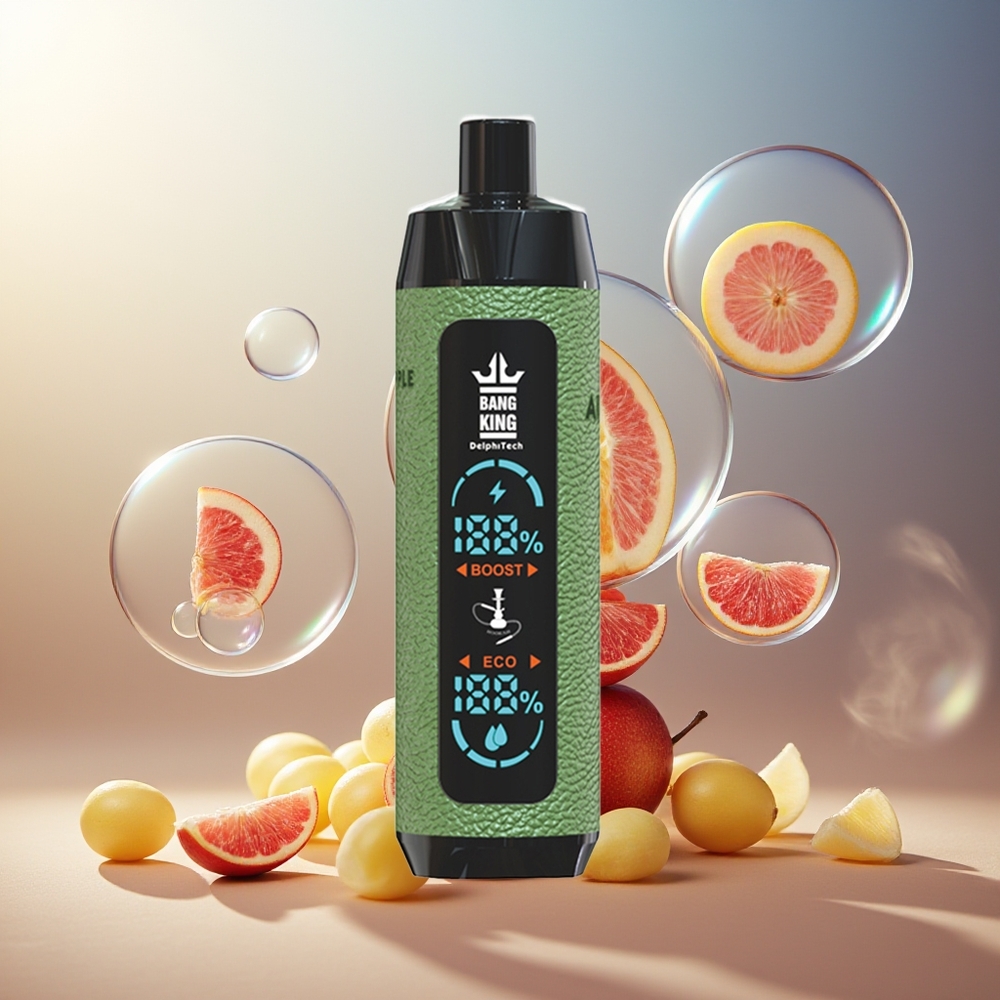 Bang King Shisha 25000 Puffs Norge Engros 30ml 650mAh Type-C Dobbel Eple