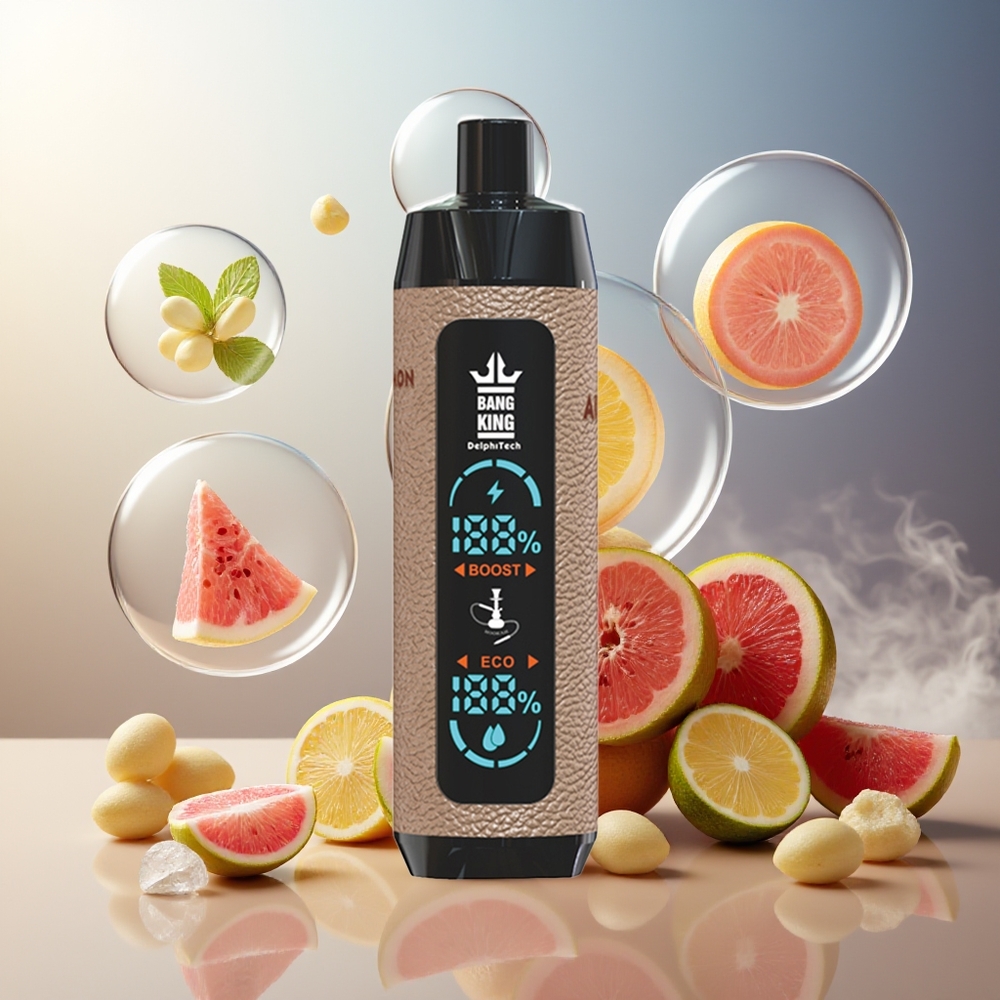 Bang King Shisha 25000 Puffs Norge Engros 30ml 650mAh Type-C Mesh 0.6 Ohm Lenmon Mynte