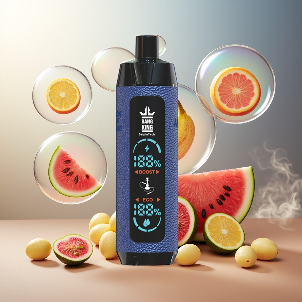 Bang King Shisha 25000 Puffs Norge Engros 30ml 650mAh Type-C Vannmelon Honningmelon Pasjonsfrukt
