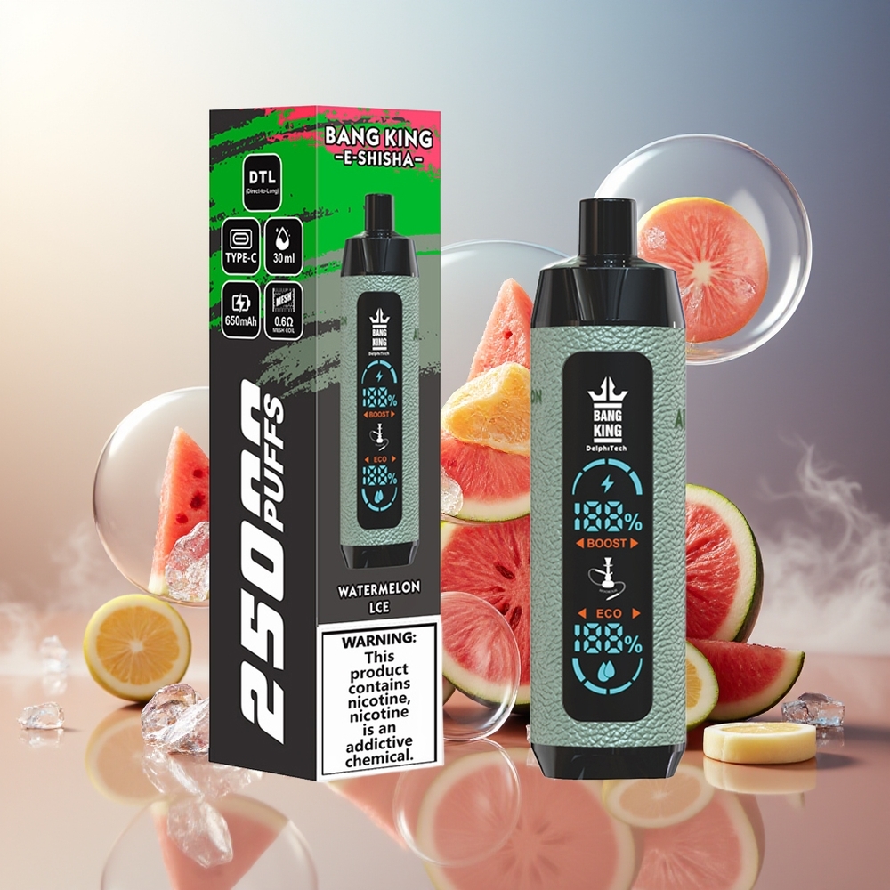 Bang King Shisha 25000 Puffs Norge Engros Vannmelon Is 30ml 650mAh Type-C