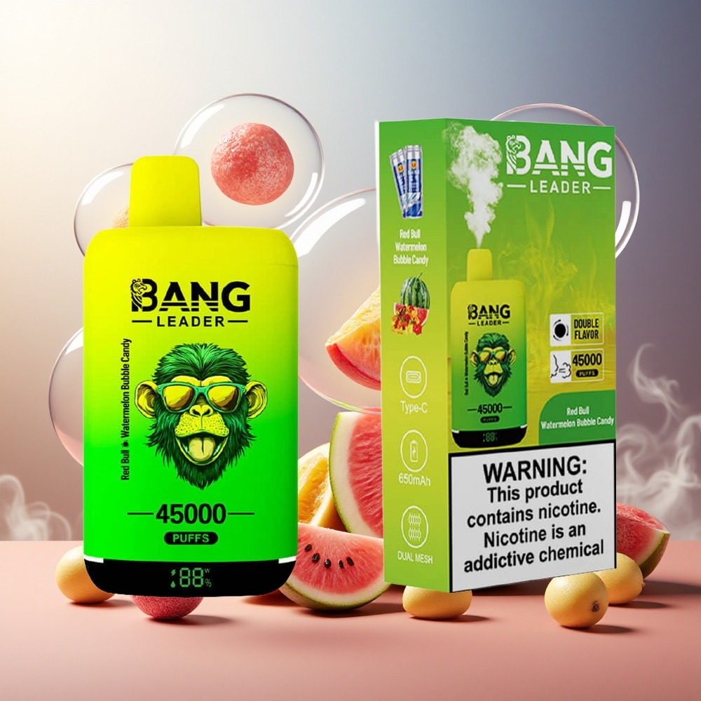 Bang Leader 45000 Puffs Norge Engros Smart Skjerm Type-C Rød Okse Vannmelon Boble Godteri