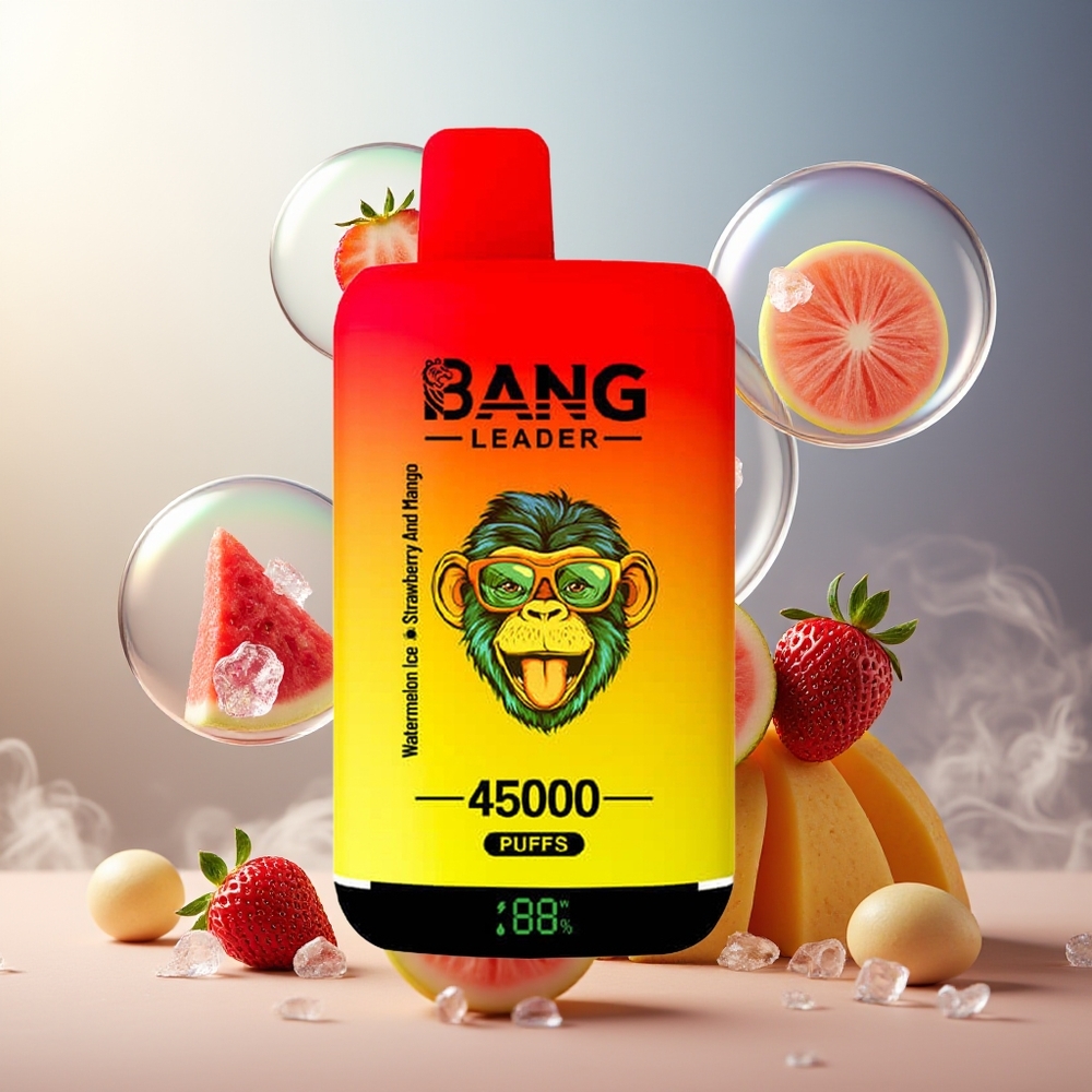 Bang Leader 45000 Puffs Norge Engros Vannmelon Is Jordbær Mango Dual Smak Smart Skjerm