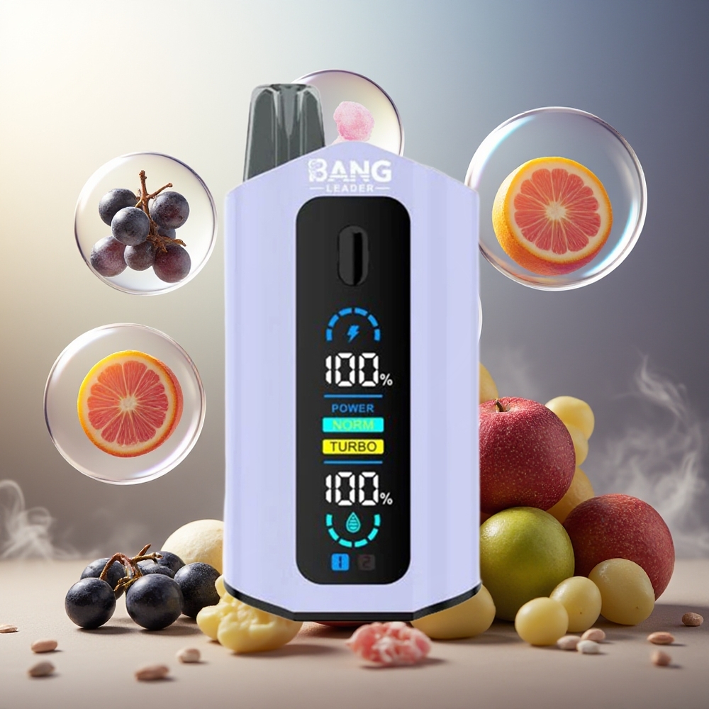Bang Leader 50000 Puffs 13400mAh Type-C Svart Drue Grønn Drue Norge Engros