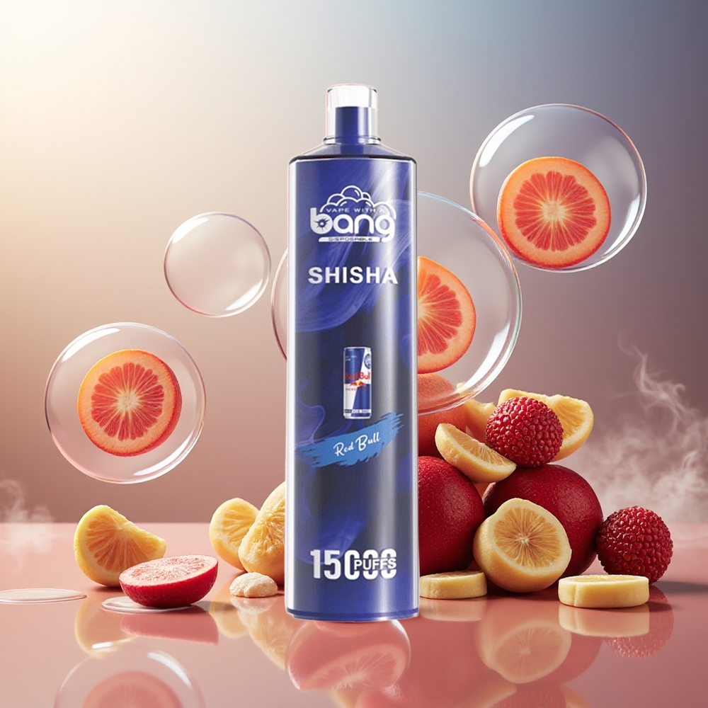 Bang Shisha 15000 Puffs Norge Engros Disposable Vape Rød Okse 23ml Type-C 600mAh