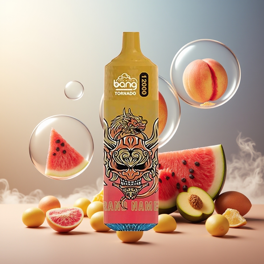 Bang Tornado 12000 Puffs Norge Engros 23ml 650mAh 0-5% Nikotin Fersken Mango Vannmelon