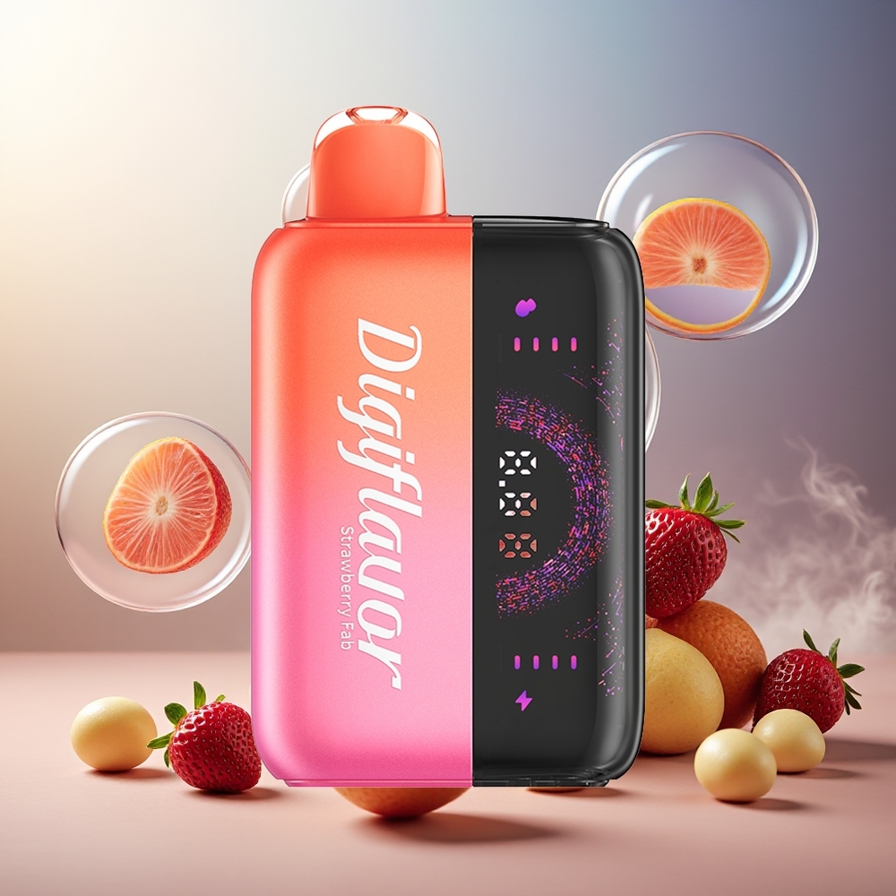 Digiflavor BRK 20000 Puffs Norge Engros Jordbær To Puffmoduser 12ml 5% 200mAh