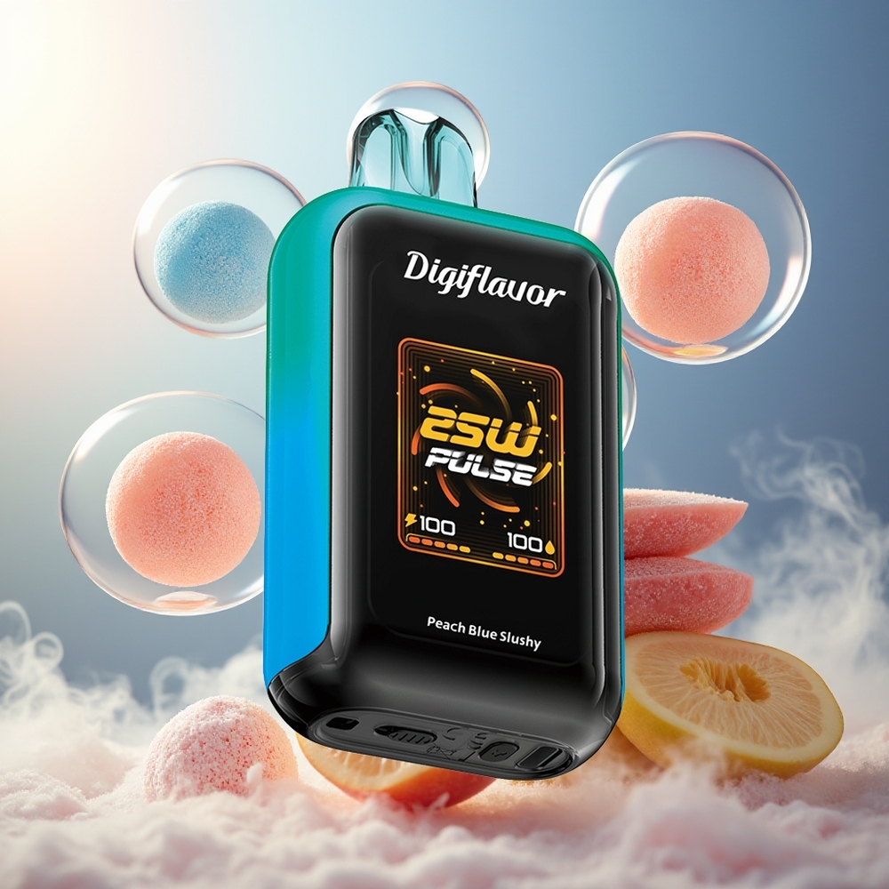 Digiflavor SKY 25000 Puffs Norge Engros USB-C 16mL Dual Mesh Blå Slushy Fersken