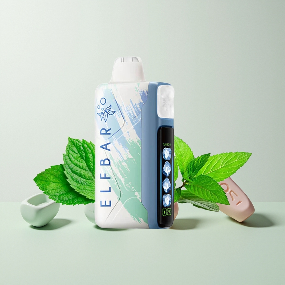 ELF BAR Ice King 40000 Puffs 20ml 5% Nikotin 850mAh Justerbart Kjøling Miami Mynte Norge Engros