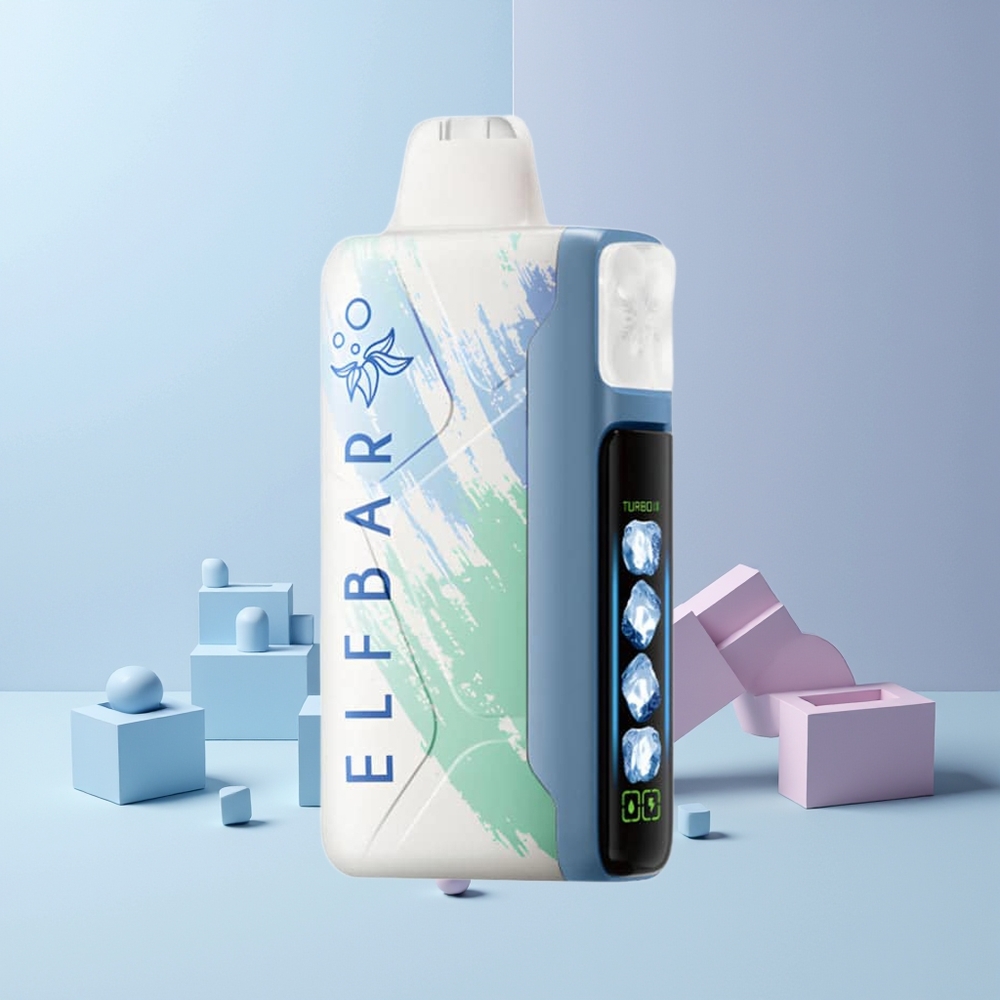 ELF BAR Ice King 40000 Puffs Blå Bringebær Is Norge Engros med LCD Skjerm og Justerbar Kjøling