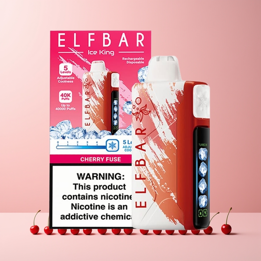 ELF BAR Ice King 40000 Puffs Norge Engros 20ml LCD Justerbart Kirsebær