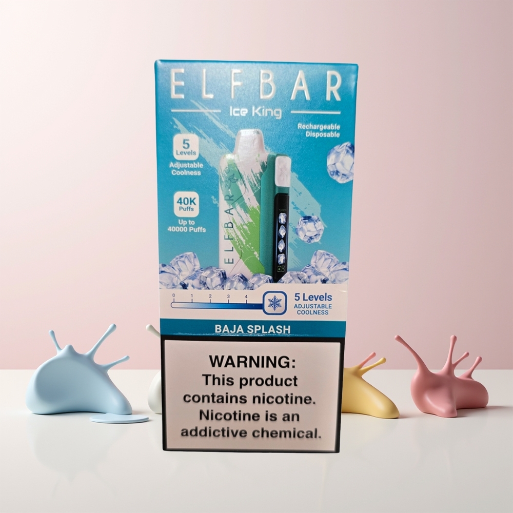 ELF BAR Ice King 40000 Puffs Norge Engros Justerbar Kjøling LCD Baja Splash