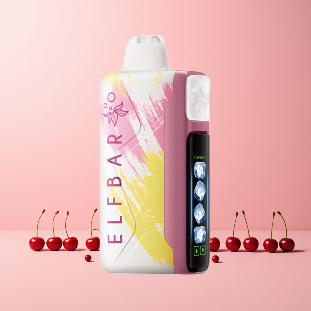 ELF BAR Ice King 40000 Puffs Norge Engros Justerbar Kjøling LCD Kirsebær Strazz