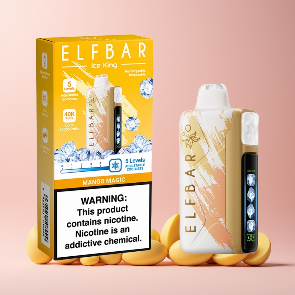 ELF BAR Ice King 40000 Puffs Norge Engros Justerbar Kjøling Mangomagi 20ml 850mAh LCD
