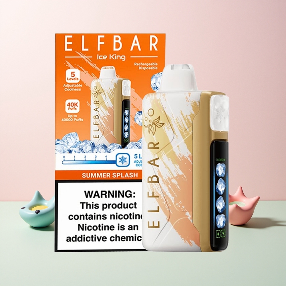 ELF BAR Ice King 40000 Puffs Norge Engros LCD Justerbart Kjøleinnstilling Sommersprøyt
