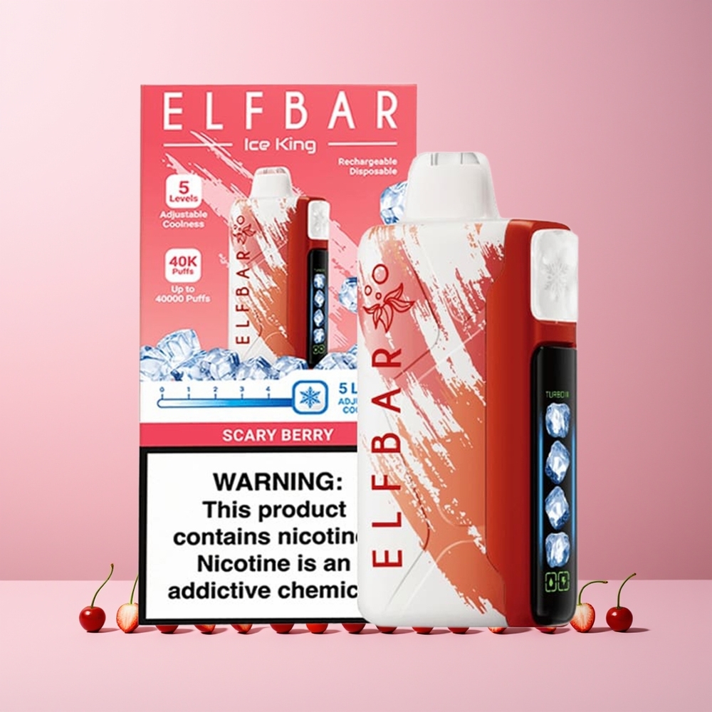 ELF BAR Ice King 40000 Puffs Skremmende Bær Norge Engros 20ml 5% 850mAh LCD