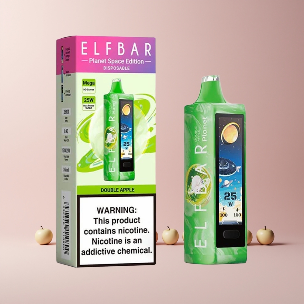 ELF BAR Planet 25000 Puffs Norge Engros Dobbel Eple 18ml Mesh Lader 800mAh 50mg