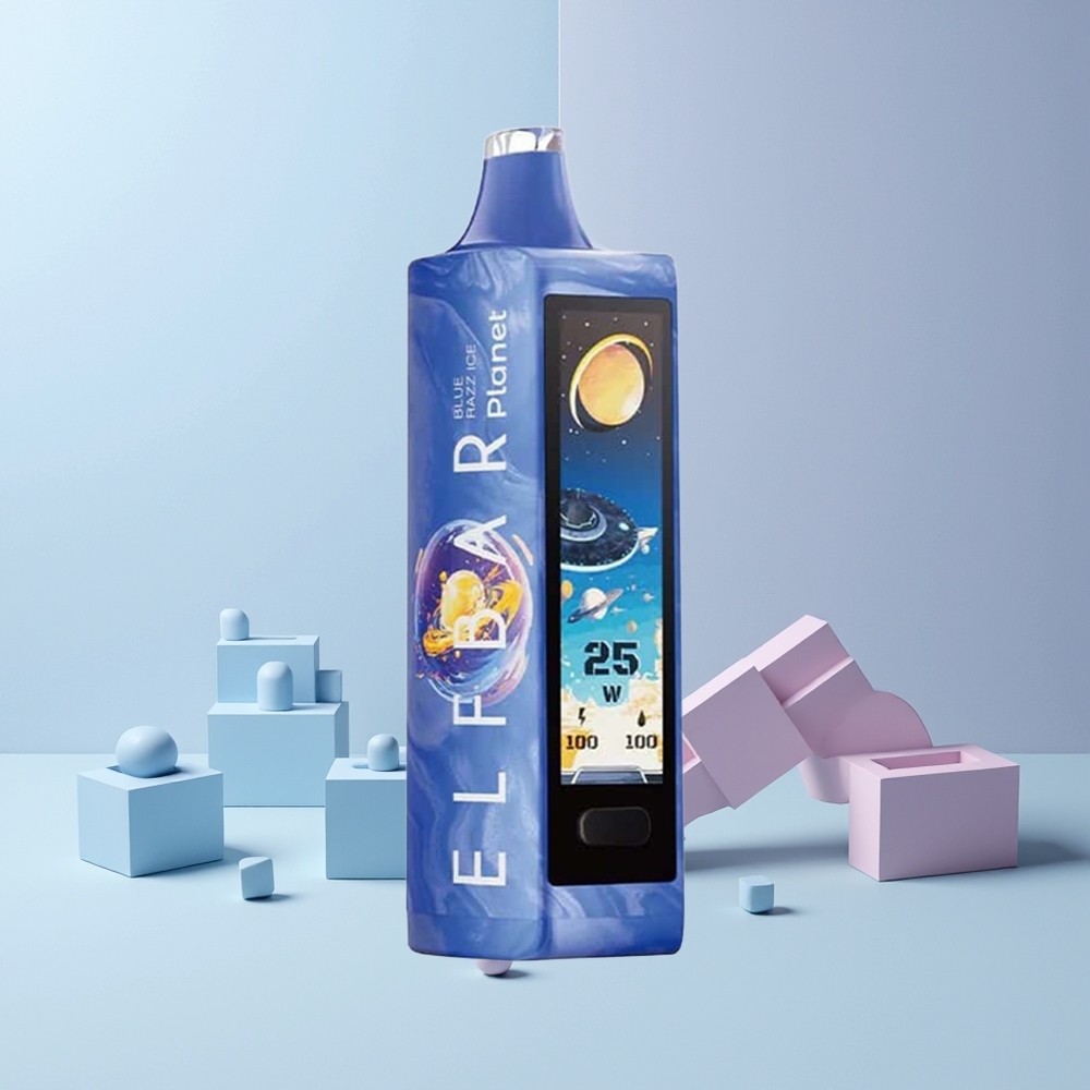 ELF BAR Planet 25000 Puffs Norge Engros Gjenoppladbar 800mAh Mesh Blå Bringebær Is