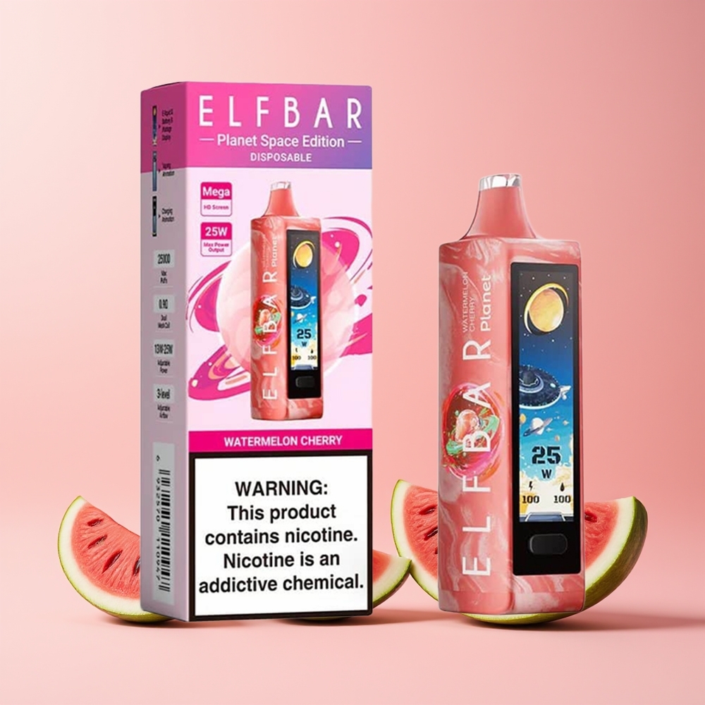 ELF BAR Planet 25000 Puffs Norge Engros Gjenoppladbar 800mAh Vannmelon Kirsebær