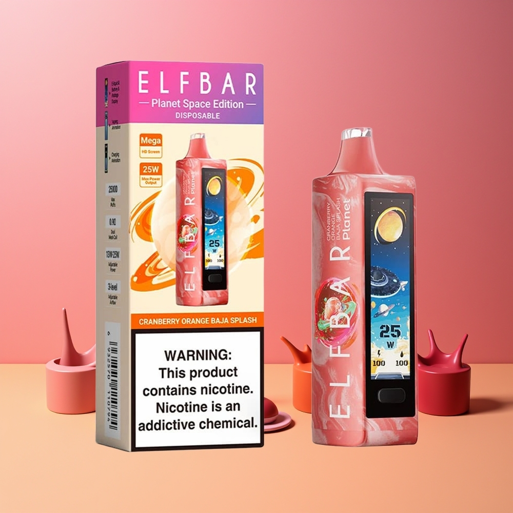 ELF BAR Planet 25000 Puffs Norge Engros Oppladbar 800mAh Månedris Tranebær Appelsin Baja Splash