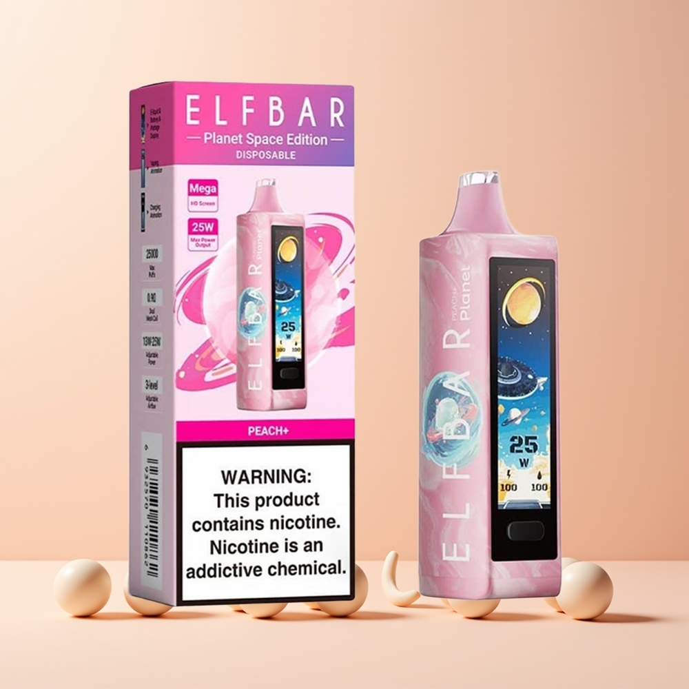 ELF BAR Planet 25000 Puffs Norge Engros Oppladbar 800mAh Mesh Fersken+