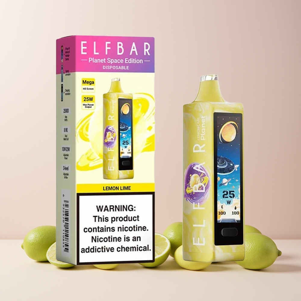 ELF BAR Planet 25000 Puffs Norge Engros Oppladbar 800mAh Mesh Sitron Lime