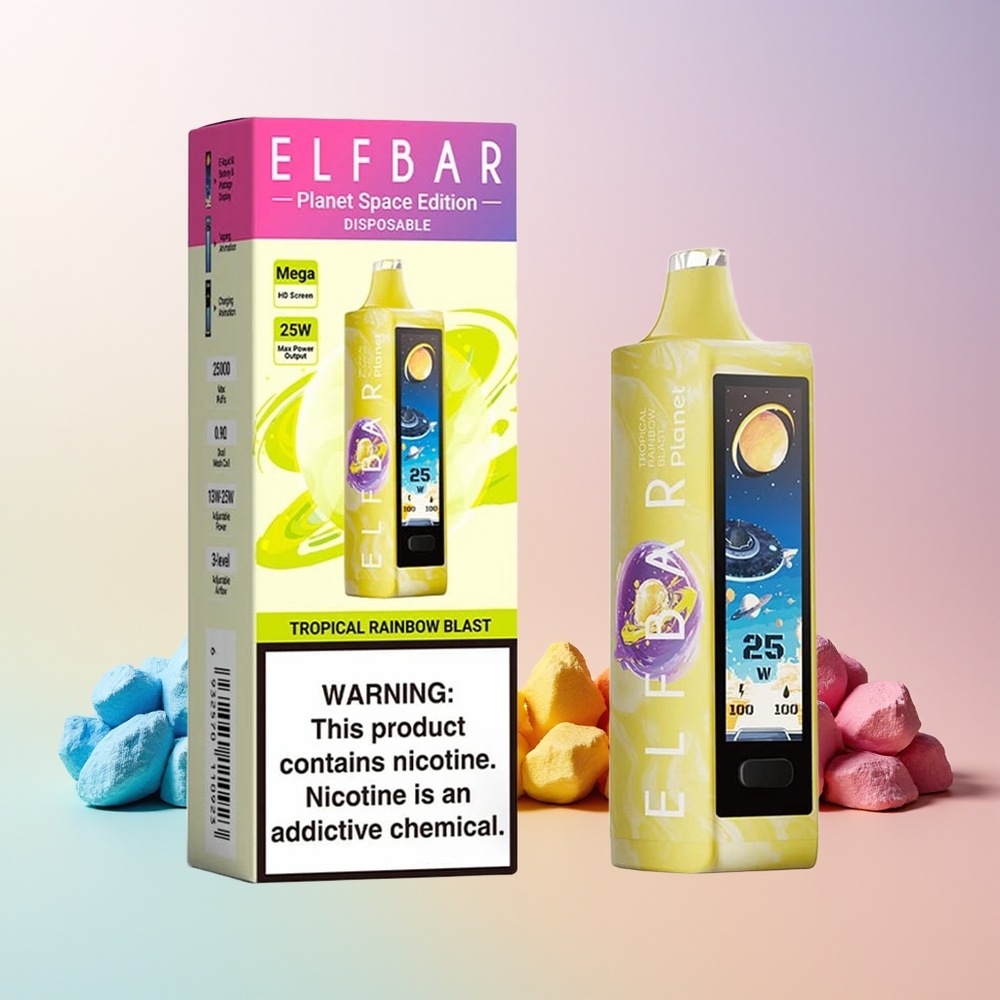 ELF BAR Planet 25000 Puffs Norge Engros Tropisk Regnbue Blast Mesh 800mAh 18ml