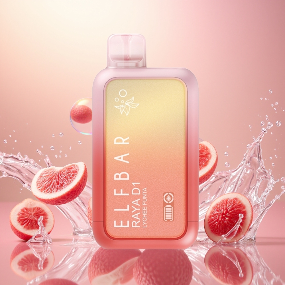 Elf Bar Raya D1 13000 Puffs Engros Norge Litchi Funta 18ml 650mAh Type-C 50mg