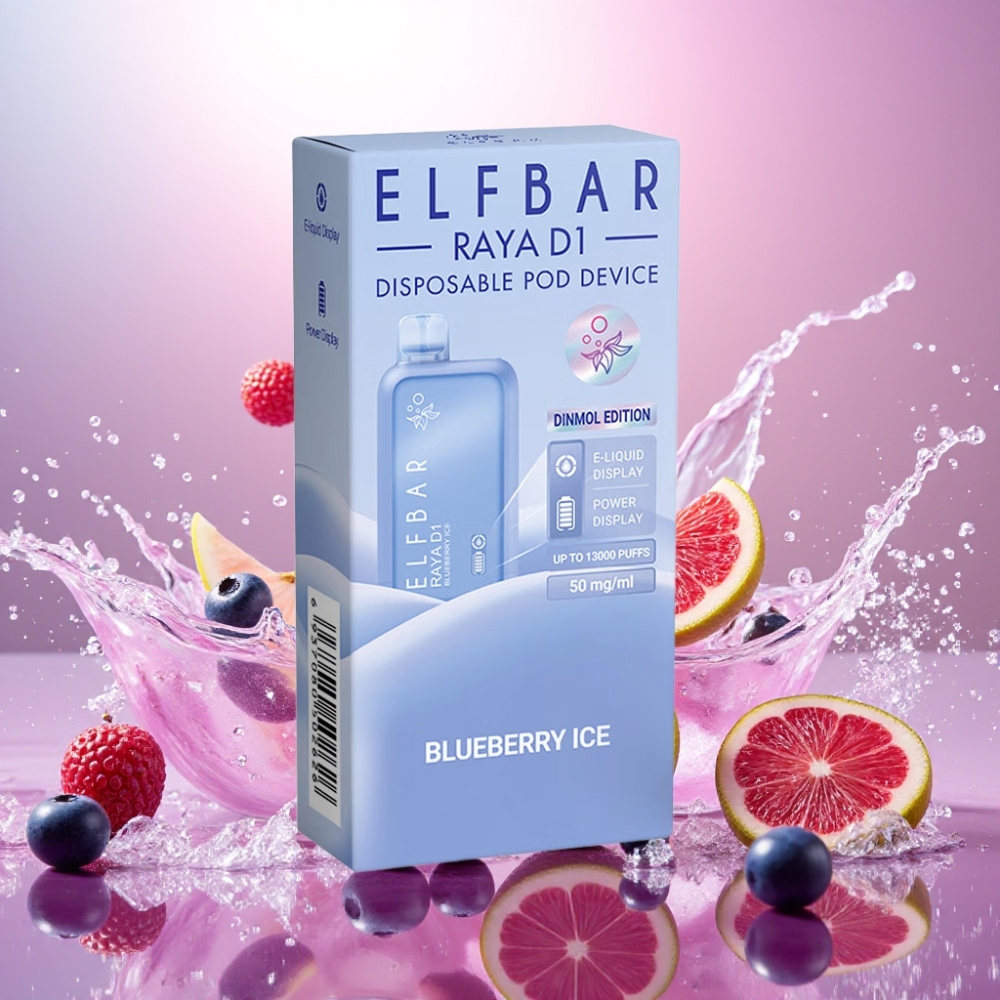 Elf Bar Raya D1 13000 Puffs Norge Engros 18ml 650mAh Blåbær Is