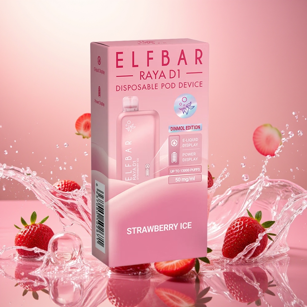 Elf Bar Raya D1 13000 Puffs Norge Engros 18ml 650mAh Jordbær Is