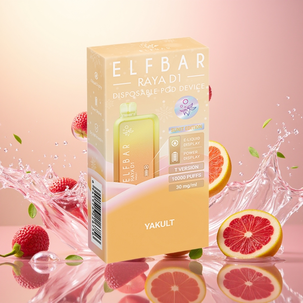 Elf Bar Raya D1 13000 Puffs Norge Engros 18ml 650mAh Type-C 50mg Yakult