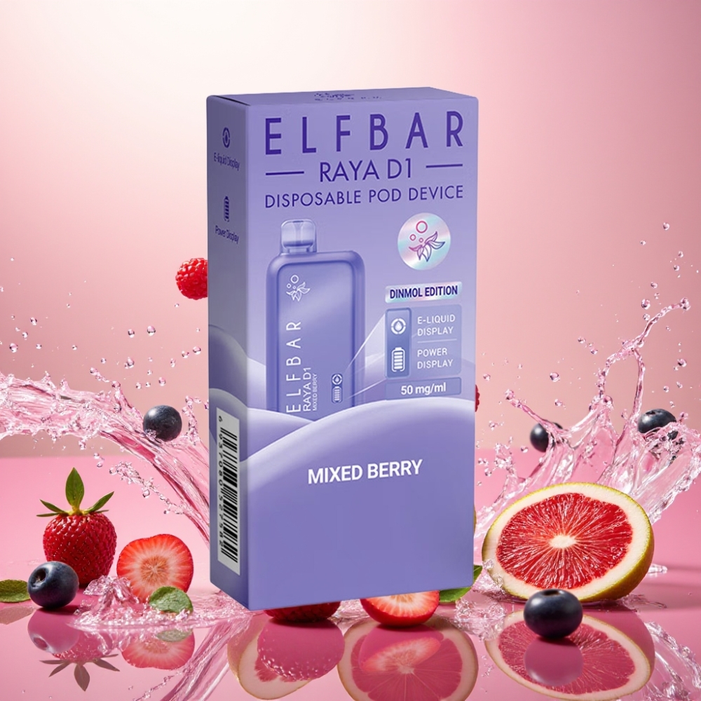 Elf Bar Raya D1 13000 Puffs Norge Engros 18ml 650mAh Type-C Blandet Bær