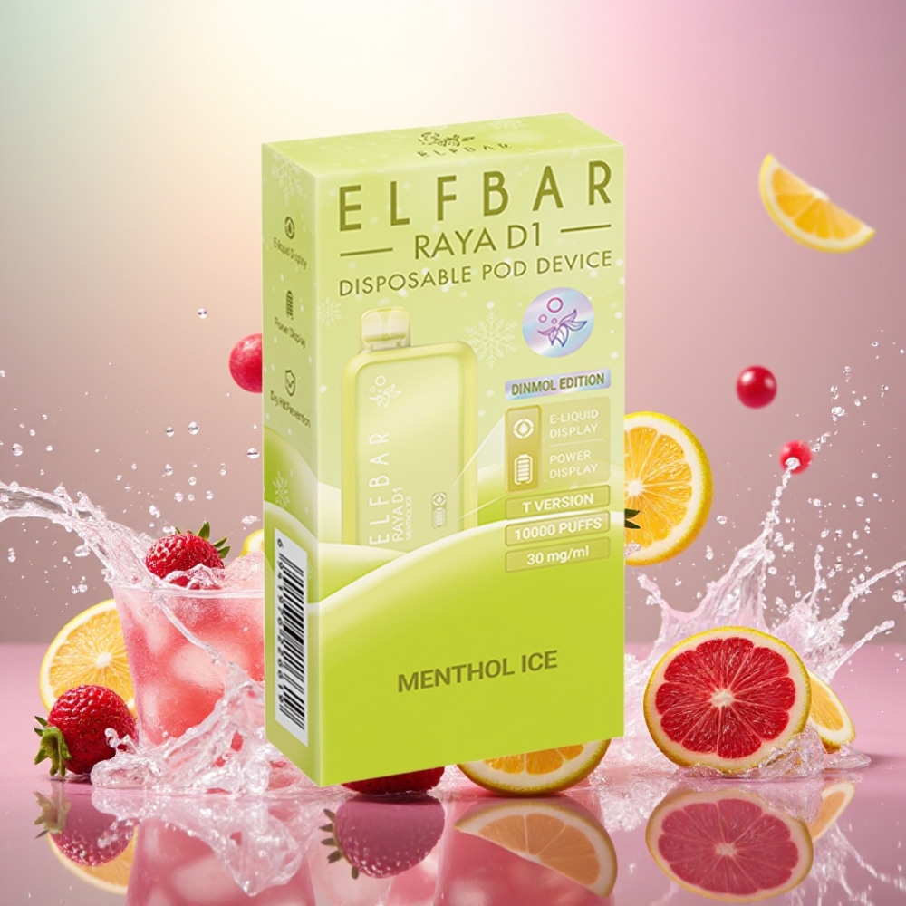 Elf Bar Raya D1 13000 Puffs Norge Engros 18ml 650mAh Type-C Menthol Is