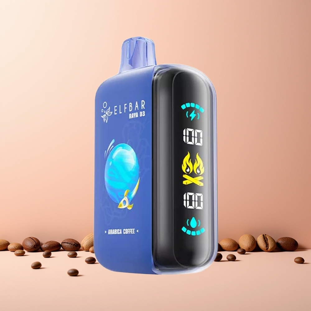 ELF BAR RAYA 25000 Puffs Norge Engros Oppladbar Kaffesmak Type-C Skjerm 23ml