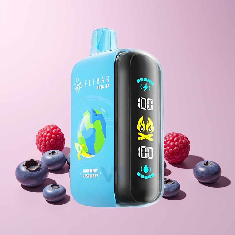 ELF BAR RAYA 25000 Puffs Norge Engros Oppladbar Type-C Blåbær Bringebær 23ml 850mAh