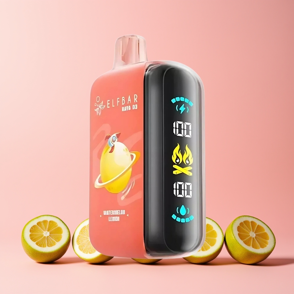 ELF BAR RAYA 25000 Puffs Norge Engros Oppladbar Vannmelon Sitron Type-C Skjerm 23ml 5%