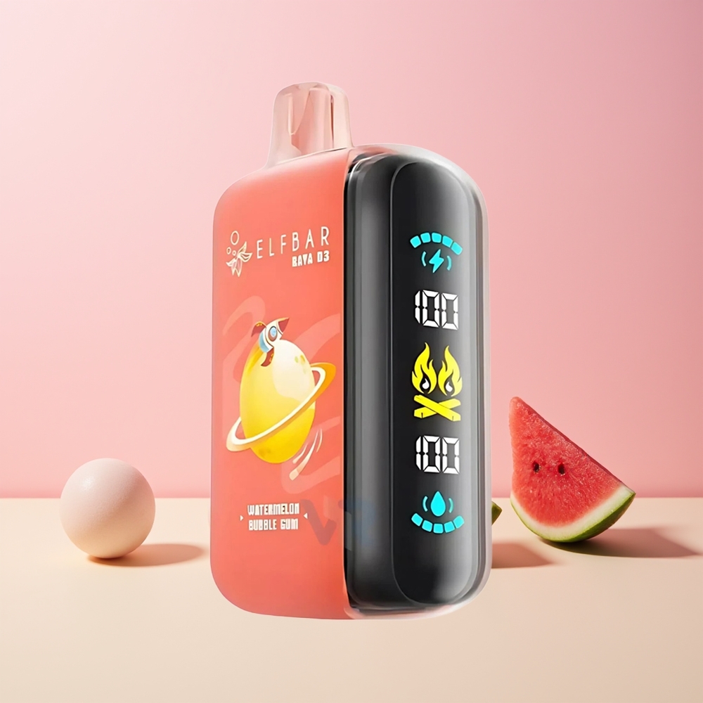 ELF BAR RAYA D3 25000 Puffs Engros Norge Oppladbar 850mAh Type-C Vannmelon Tyggegummi