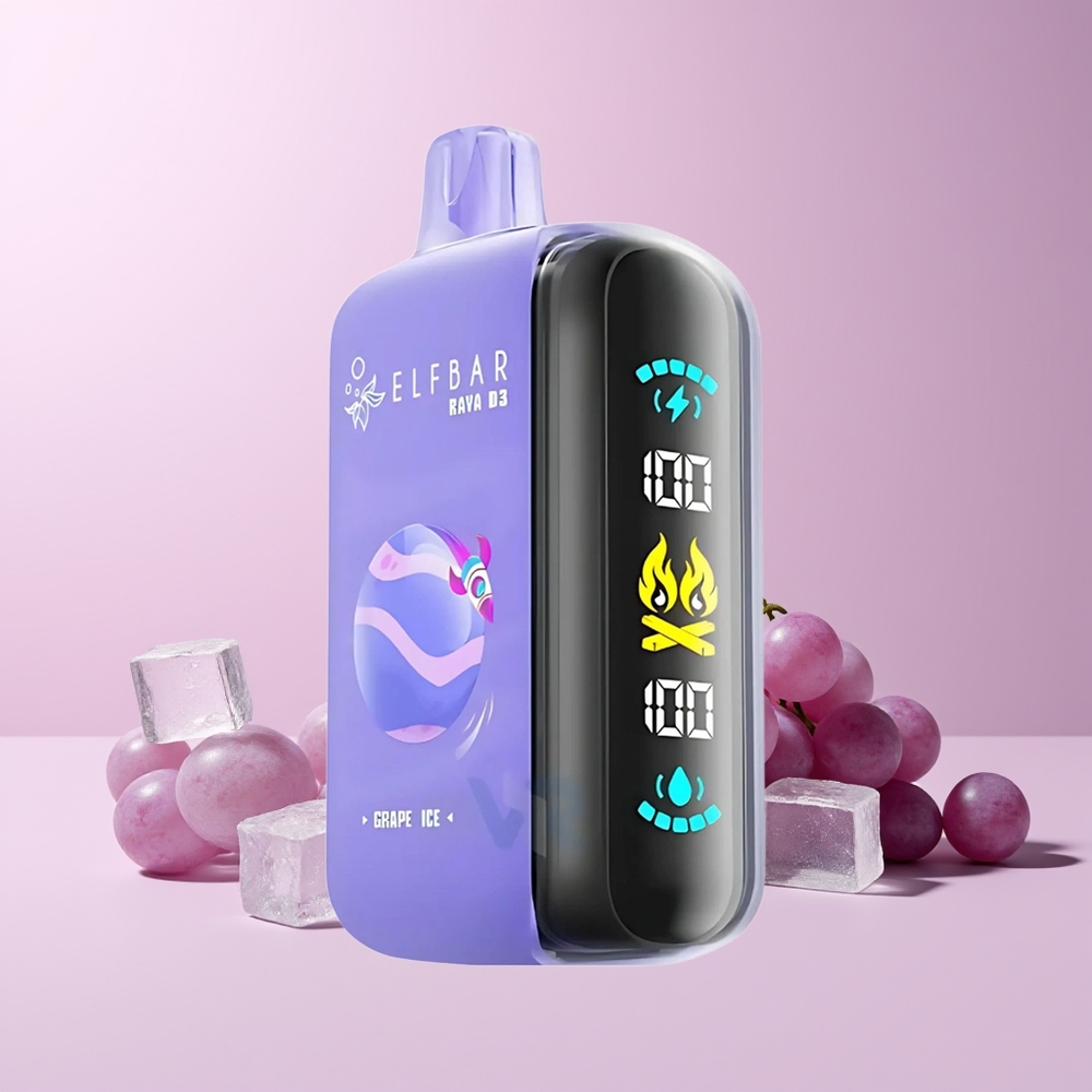ELF BAR RAYA D3 25000 Puffs Norge Engros Oppladbar Drupeis Type-C Skjerm