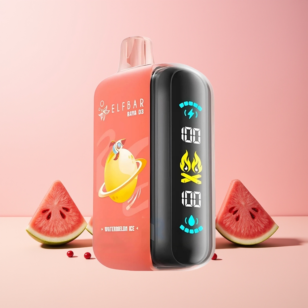ELF BAR RAYA D3 25000 Puffs Norge Engros Oppladbar Vannmelon Is Type-C Skjerm 23ml