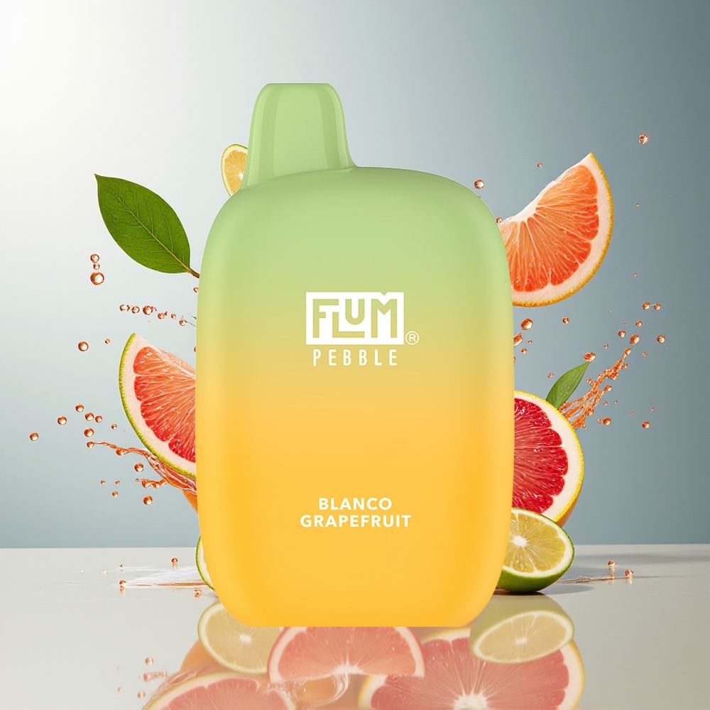 FLUM Pebble 6000 10ml 5% 500mAh Mesh Coil Type-C Blanco Grapefrukt Norge Engros