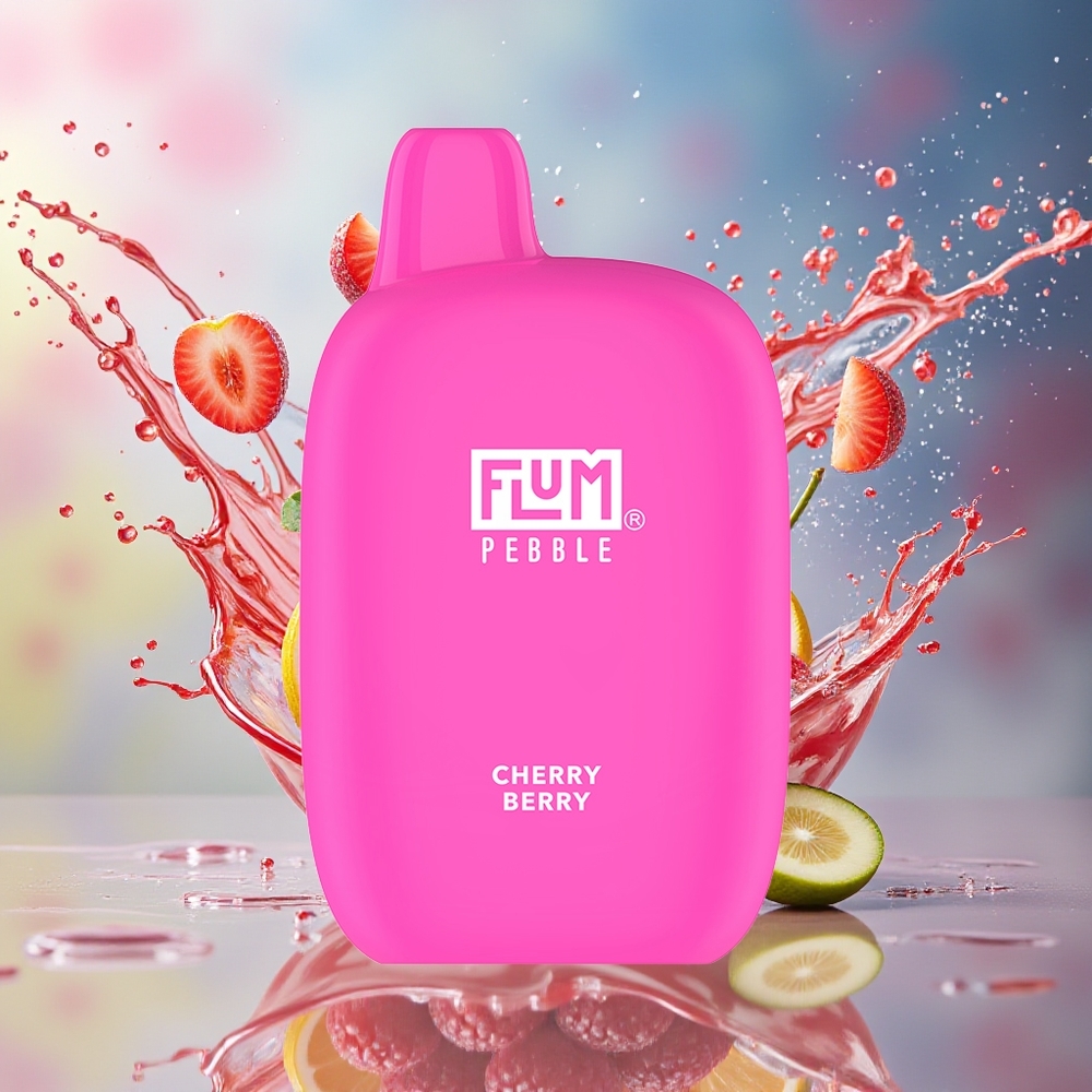 FLUM Pebble 6000 10ml 5% 500mAh Mesh Type-C Norge Engros Kirsebær Bær