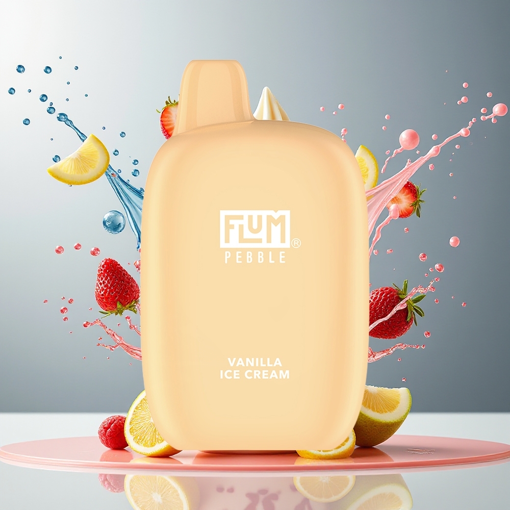 FLUM Pebble 6000 10ml 5% 500mAh Mesh Type-C Vaniljeis Norge Engros
