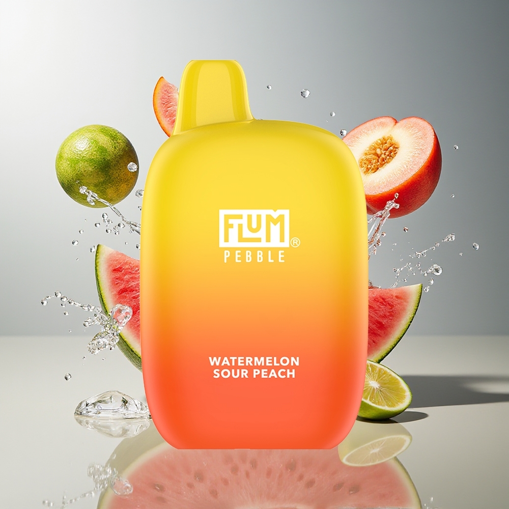 FLUM Pebble 6000 10ml 5% Mesh Coil Type-C Norge Engros Vannmelon Sur Fersken
