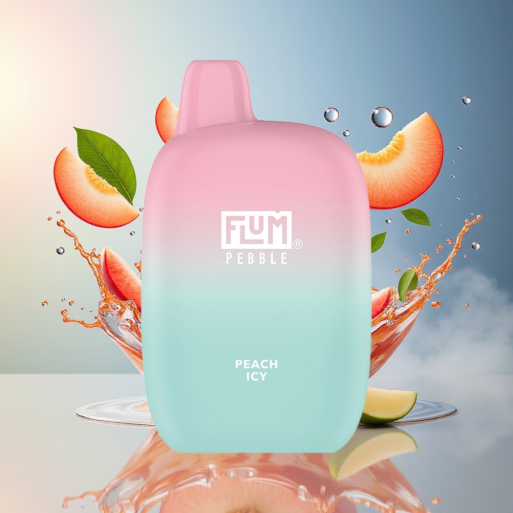 FLUM Pebble 6000 10ml 5% Nikotin 500mAh Mesh Coil Type-C Norge Engros Fersken Iskald