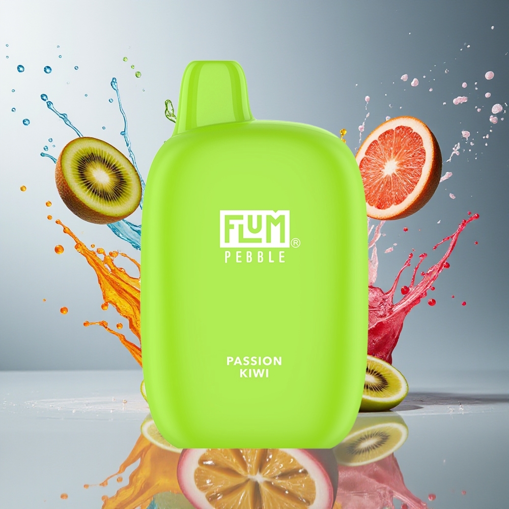FLUM Pebble 6000 10ml 5% Nikotin Mesh Coil Type-C Norge Engros Pasjon Kiwi