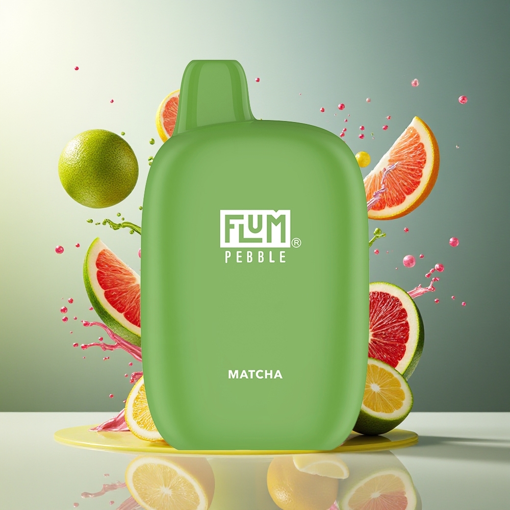 FLUM Pebble 6000 Norge Engros 10ml 5% 500mAh Mesh Coil Type-C Matcha