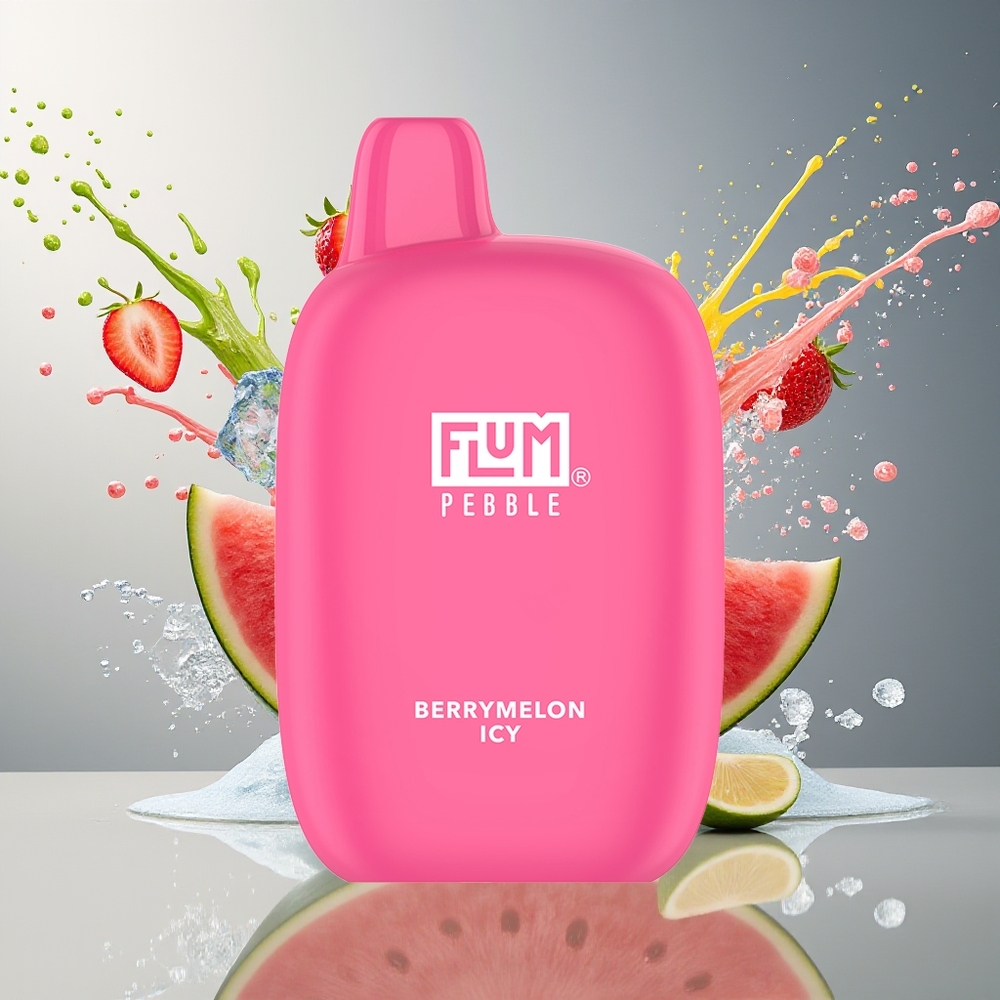 FLUM Pebble 6000 Norge Engros 10ml 5% Mesh Coil Type-C Bærmelon Is