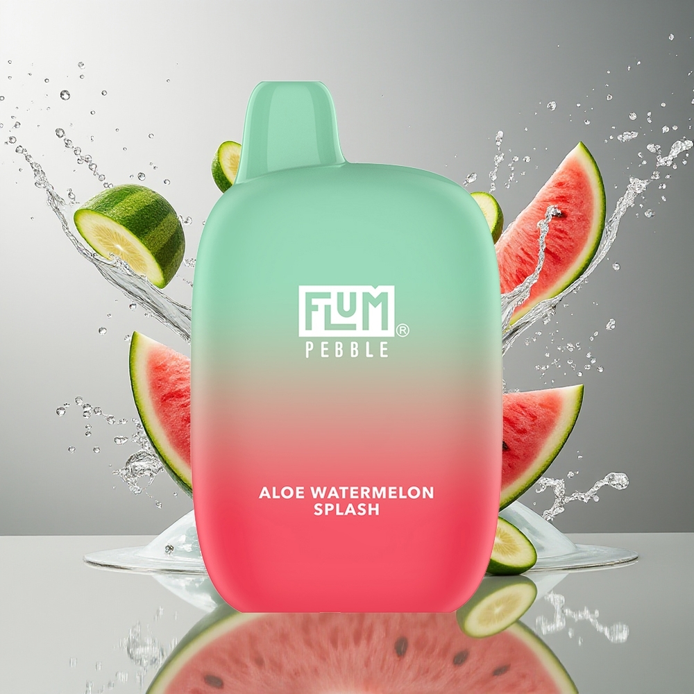 FLUM Pebble 6000 Norge Engros 10ml 5% Nikotin 500mAh Type-C Mesh Coil Aloe Vannmelon